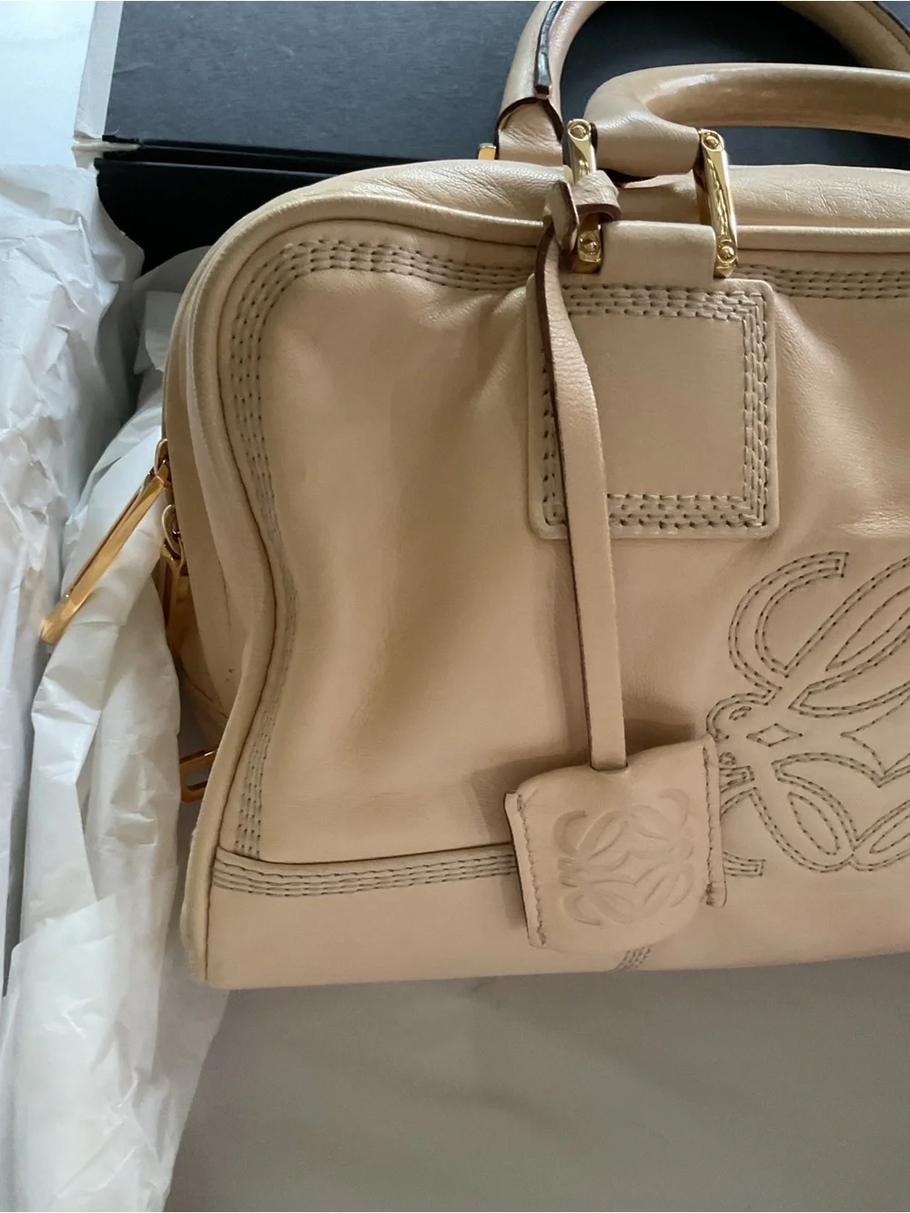 Loewe Amazona Soft blush Leather Satchel Bag